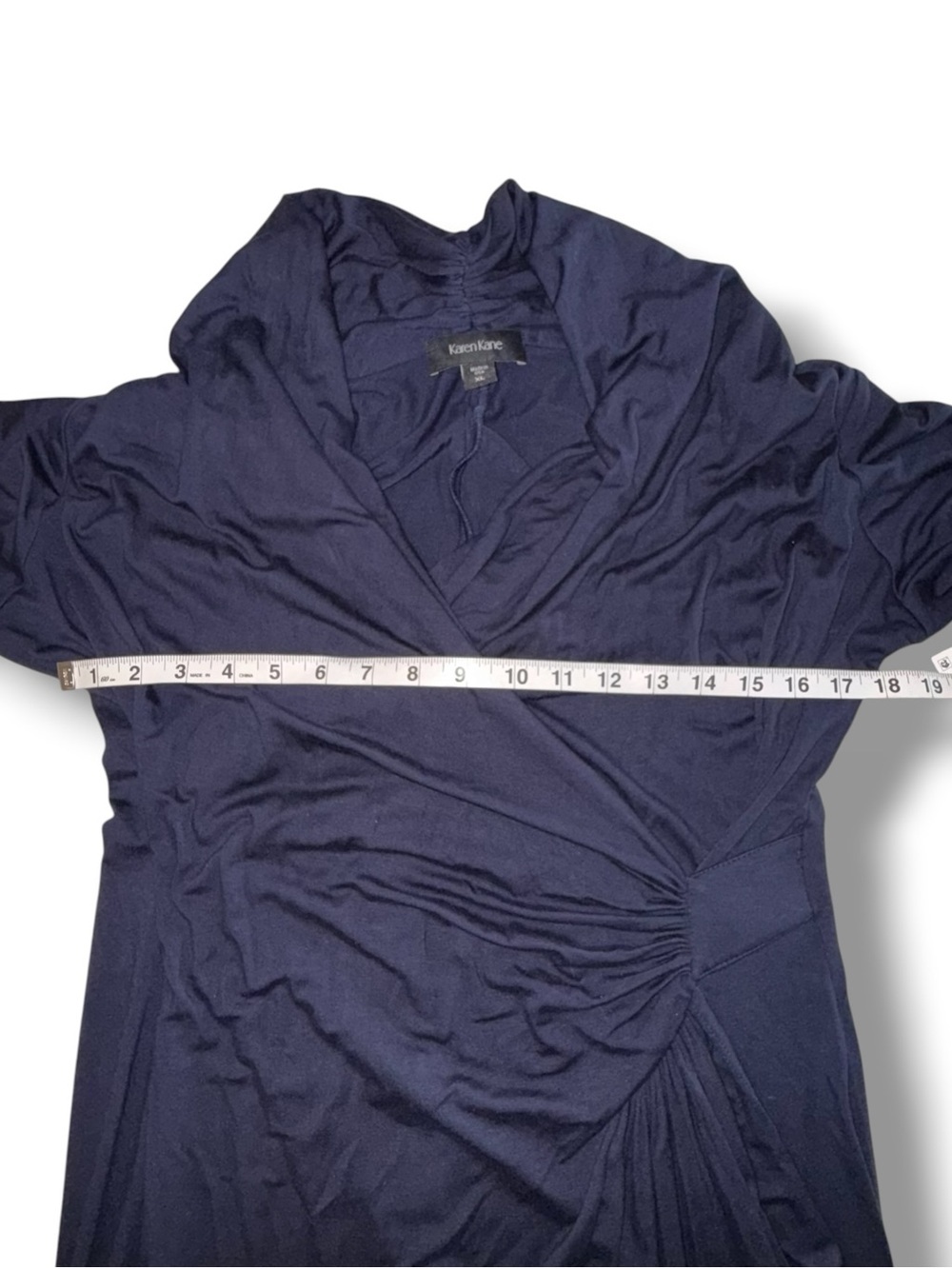 NWT KAREN KANE Cascade Wrap Dress - XL Navy - Picture 10 of 14